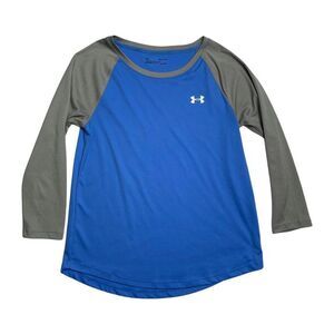 Under Armor Women's Blue And Gray Long Sleeve Athletic Shirt SZ S